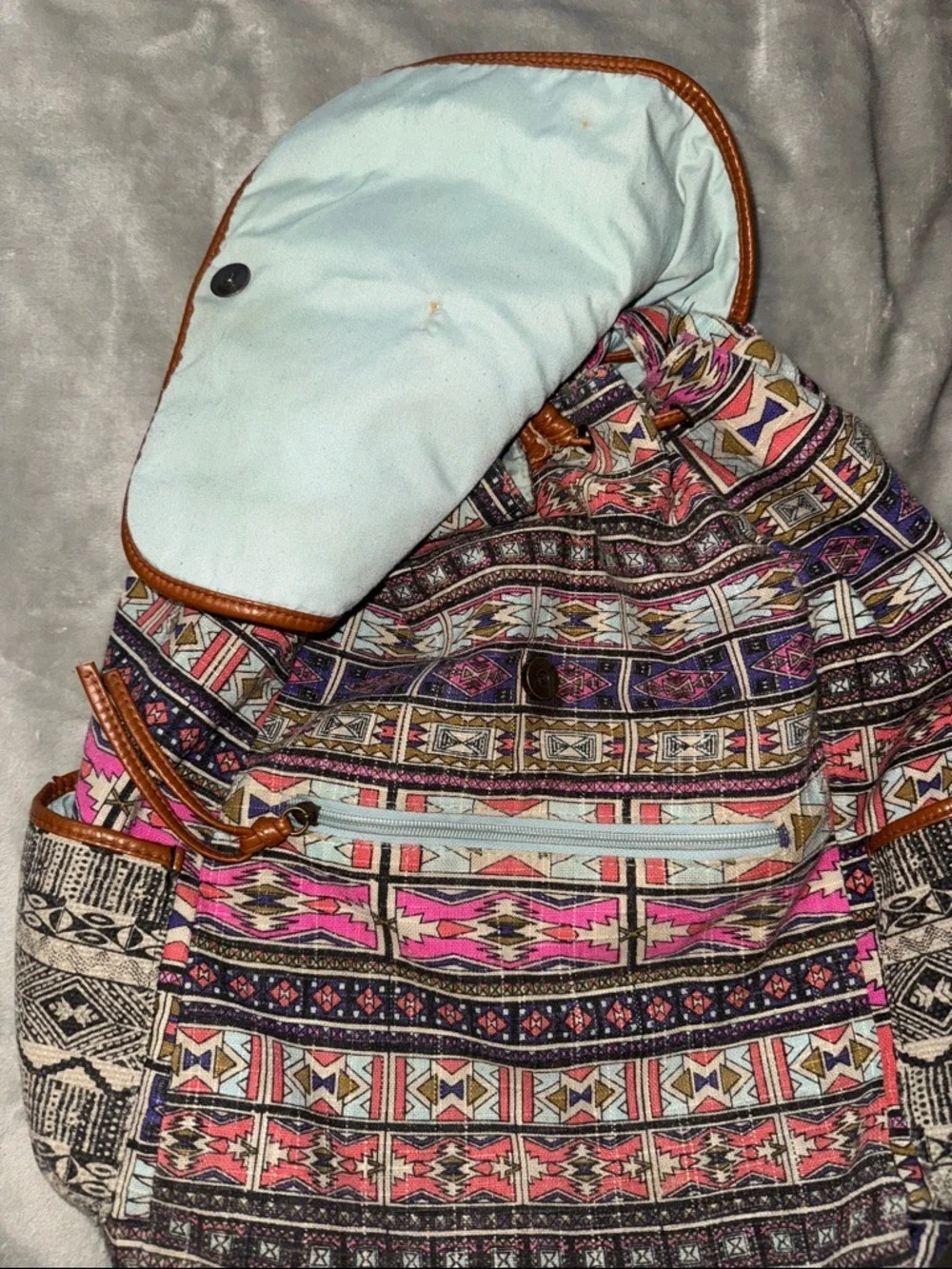Mossimo Supply Co. Canvas Backpack with Pink Multi Aztec Print
